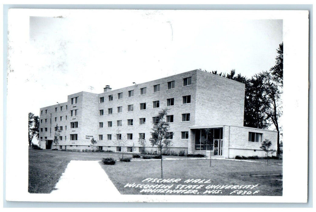 Fischer Hall Wisconsin State University Whitewater Wisconsin RPPC Photo Postcard