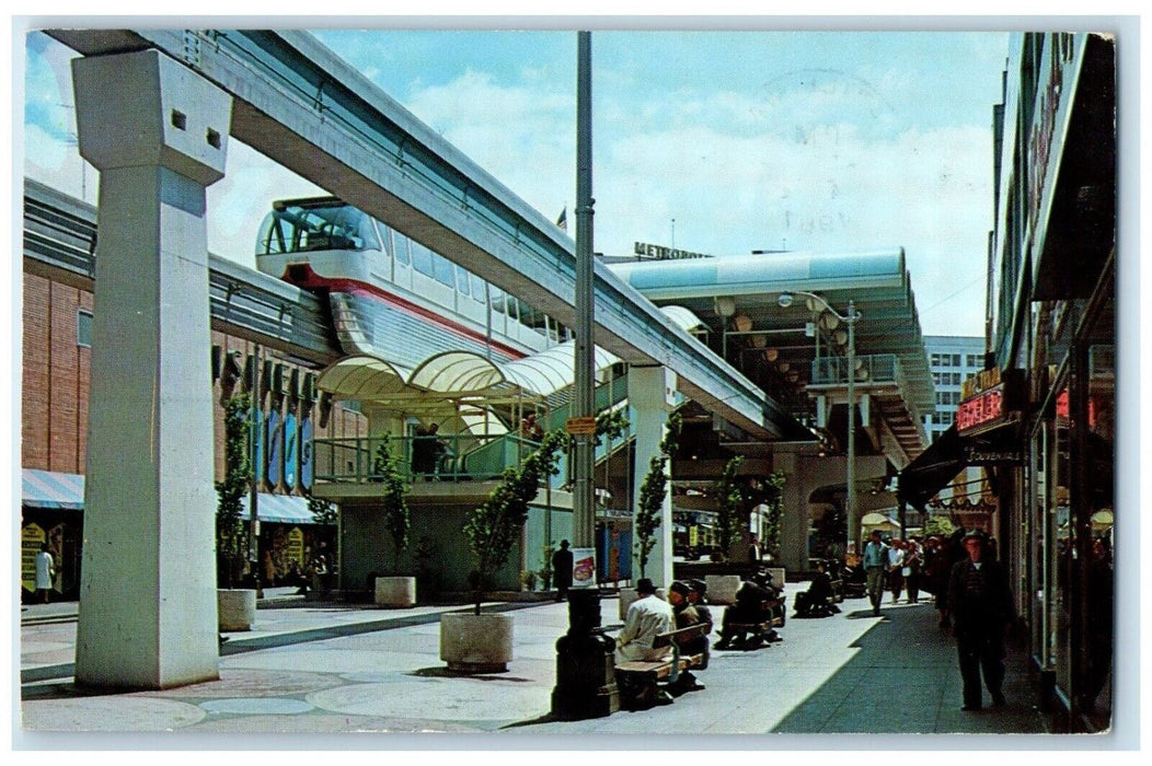 1967 Downtown Monorail Station Westlake Mall Settle Washington WA Postcard