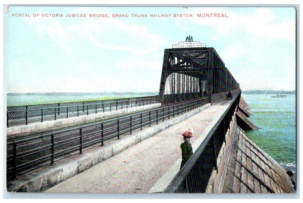 c1910 Portal of Victoria Jubilee Bridge Montreal Quebec Canada Postcard