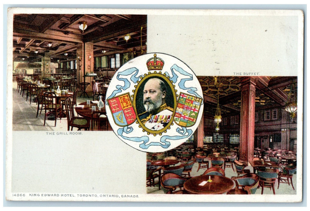 1910 King Edward Hotel Toronto Ontario Canada Dining Multiview Phostint Postcard