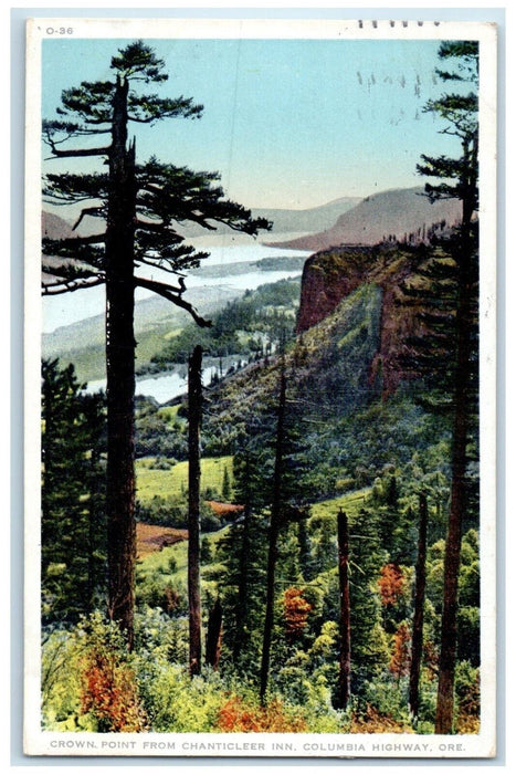 1916 Crown Point From Chanticleer Inn Columbia Highway Oregon OR Posted Postcard