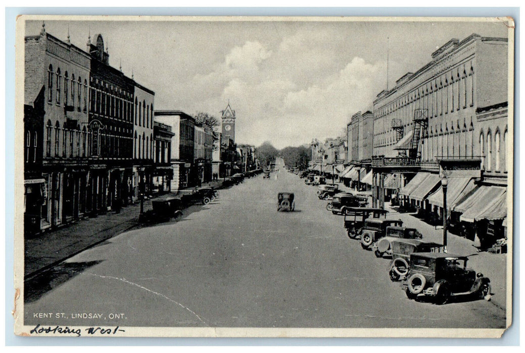 1934 Kent Street Looking West Lindsay Ontario Canada Vintage Posted Postcard