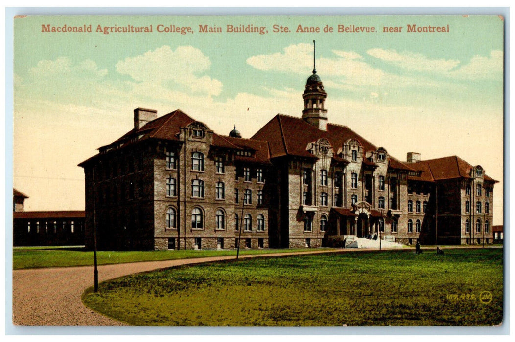 c1910 Macdonald Agricultural College St. Anne De Bellevue Canada Postcard