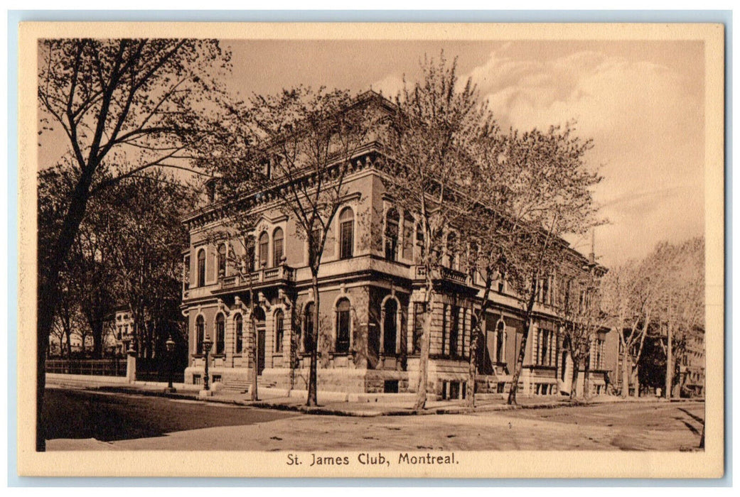 c1940's St. James Club Montreal Quebec Canada Front View Vintage Postcard
