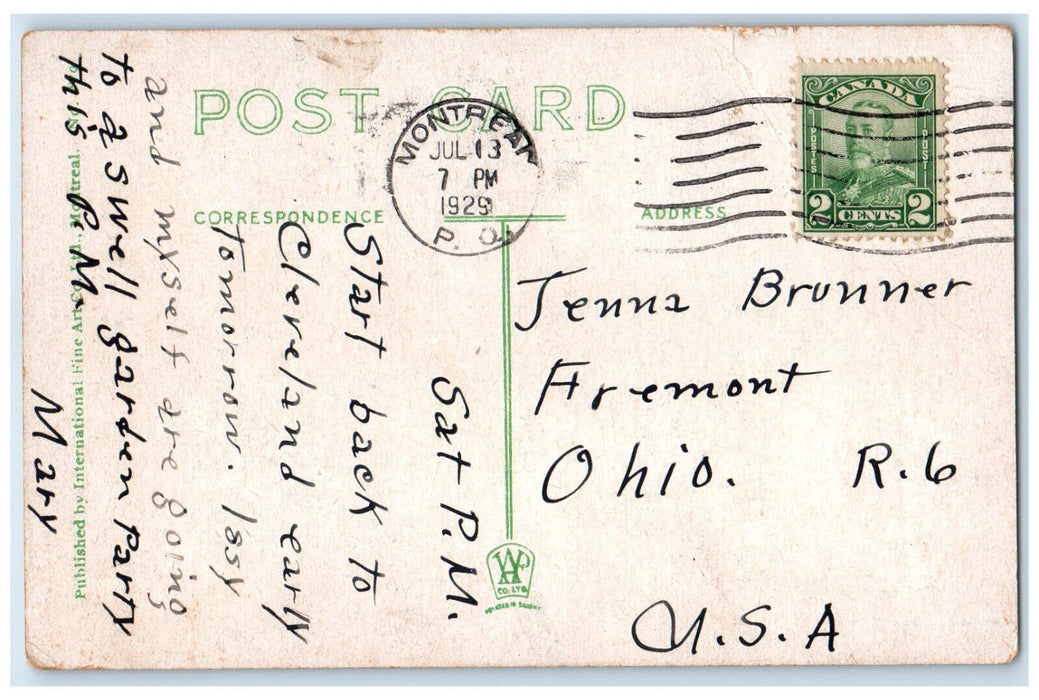 1929 The Rotunda Mount Royal Hotel Montreal Quebec Canada Vintage Postcard