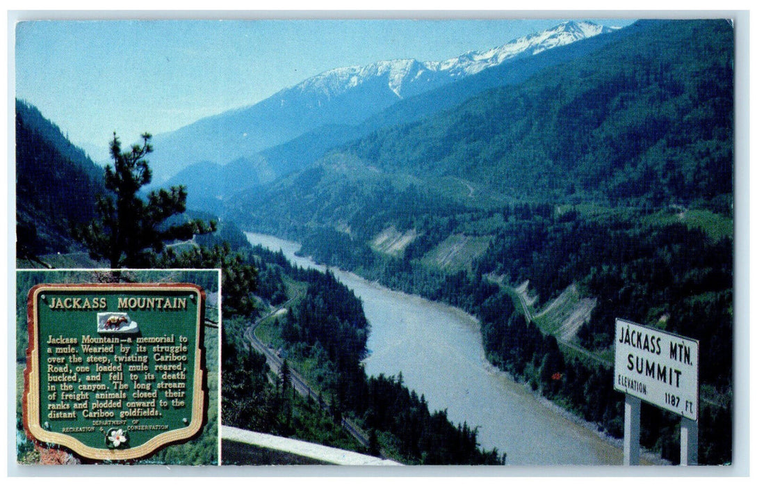 1971 Scenic Spot Jackass Mountain Fraser Canyon BC Canada Posted Postcard