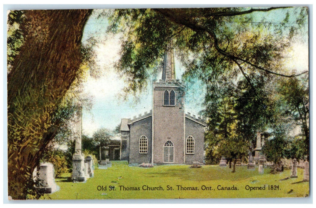 1929 Old St. Thomas Church St. Thomas Ontario Canada Vintage Postcard