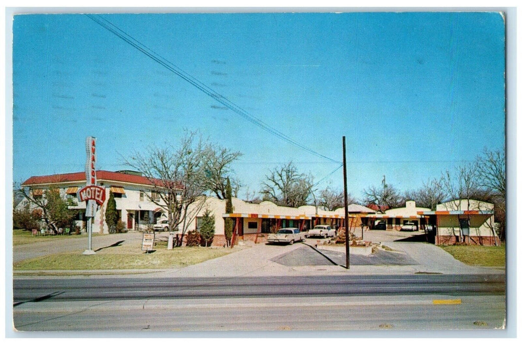 1963 Avalon Motel Roadside Cars Dallas Brownsville Texas TX Vintage Postcard