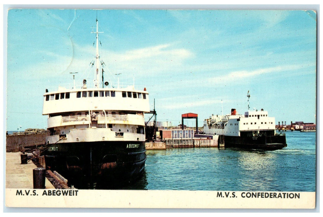 1971 M.V.S Abegweit M.V.S. Confederation Cornwall PEI Canada Postcard