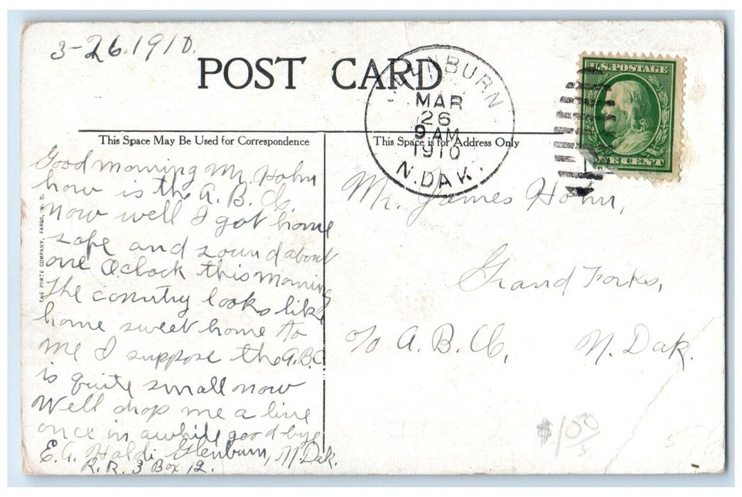 1910 Nature's Obelisk Bad Lands Grand Forks North Dakota ND Antique Postcard