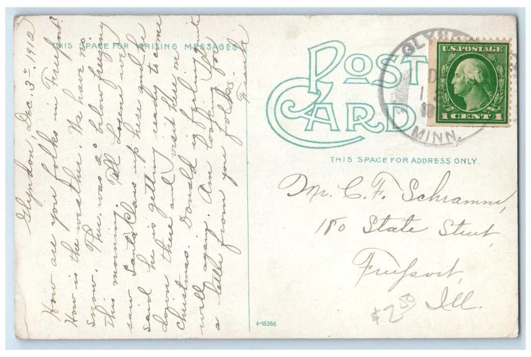 1912 Congregational Church Street View Fargo North Dakota ND Antique Postcard