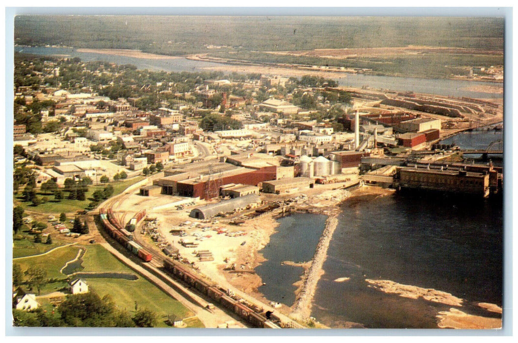 c1950's Bird's-Eye View Paper Mill Industry Fort Frances Ontario Canada Postcard