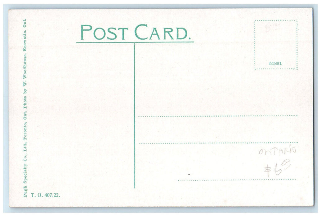 c1910 S.S. Keenora Passenger Steamboat in Landing View Canada Postcard