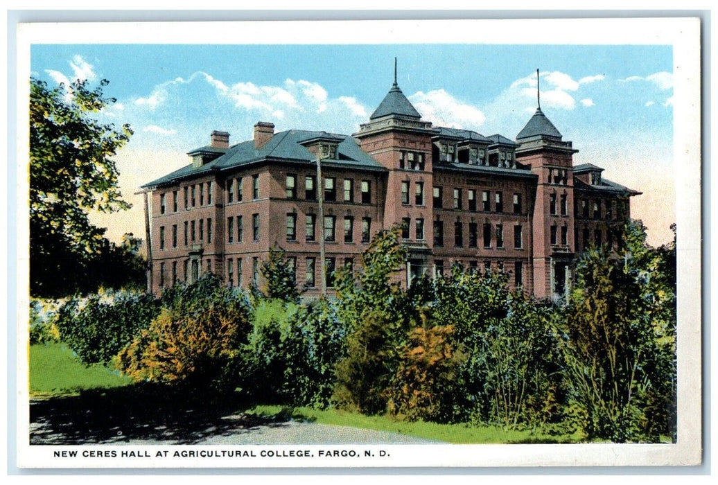 c1930's New Ceres Hall At Agricultural College Fargo North Dakota ND Postcard