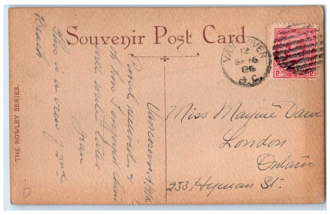 1926 Vancouver British Columbia Canada Lake View RPPC Photo Vintage Postcard