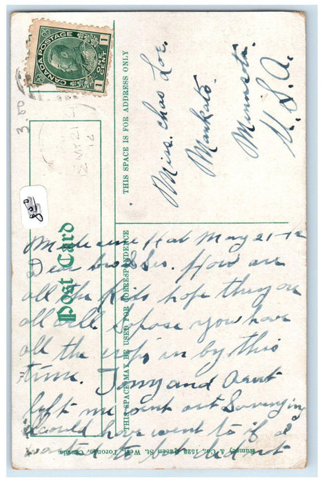 1912 C.P.R. Depot Medicine Hat Alberta Canada Antique Posted Postcard