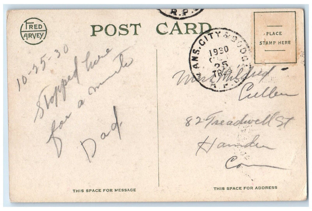 1930 Science Hall Campus College Emporia Emporia Kansas KS Fred Harvey Postcard