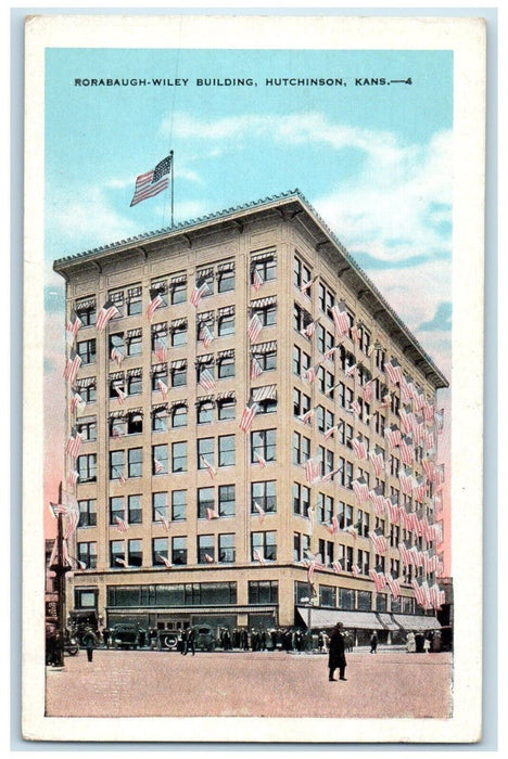 c1920 Exterior View Rorabaugh-Wiley Building Hutchinson Kansas Unposted Postcard