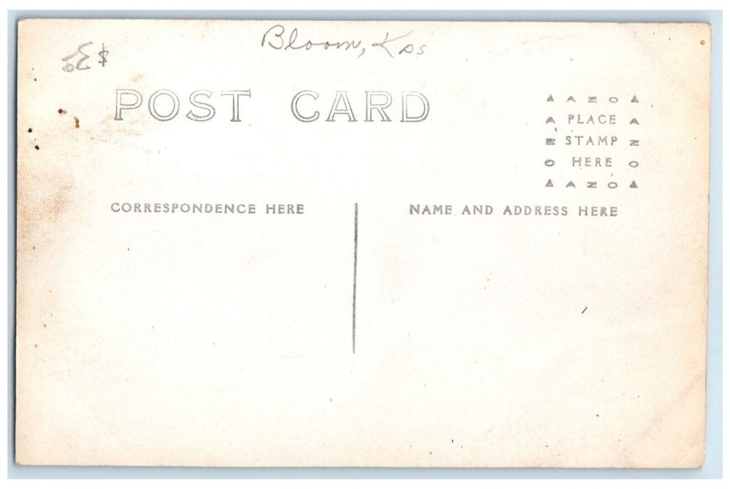 c1910's Victorian House Residence Bloom Kansas KS RPPC Photo Antique Postcard