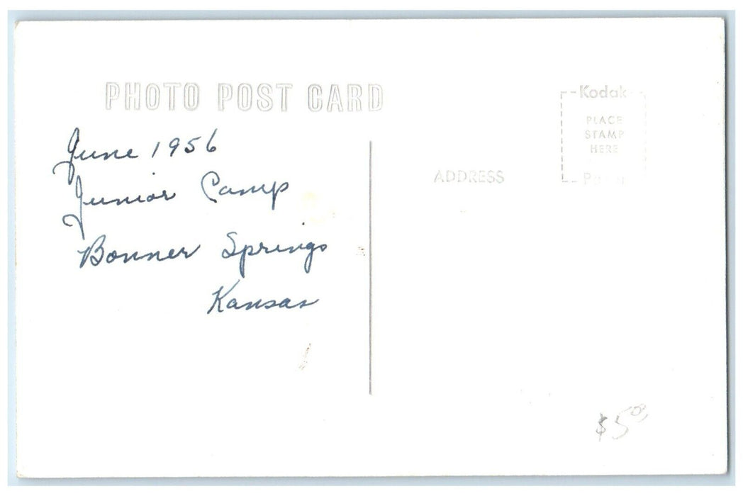 1956 Junior Camp Lodges Bonner Springs Kansas KS Multiview RPPC Photo Postcard