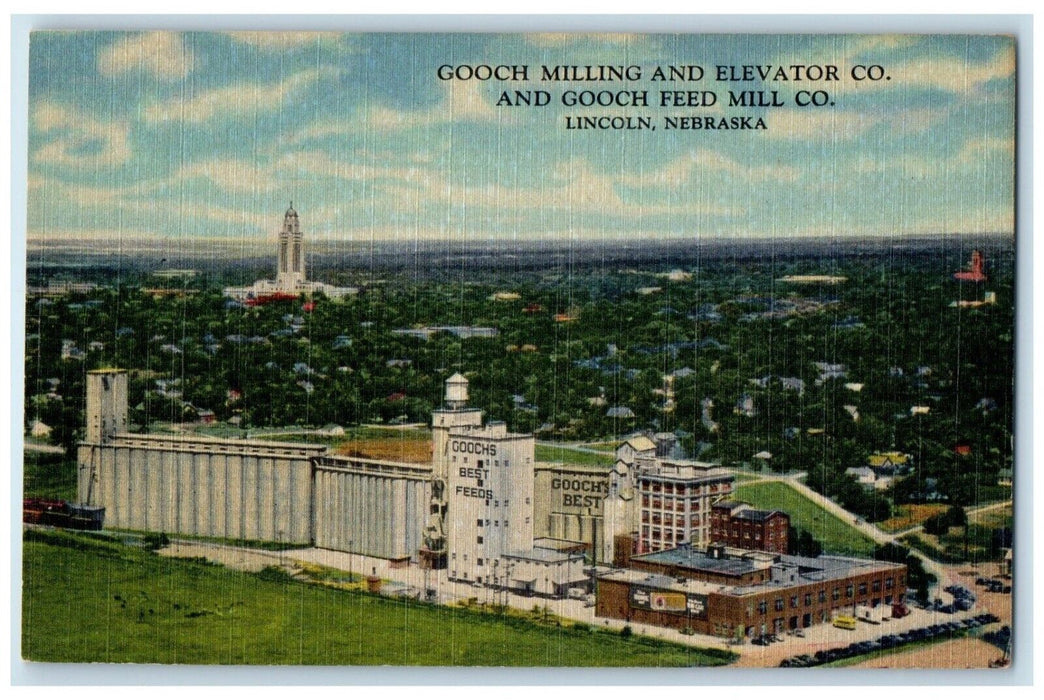 c1940 Gooch Milling Elevator Co Gooch Feed Mill Co Lincoln Nebraska NE Postcard