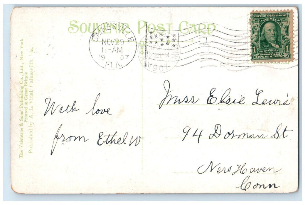 1907 Exterior View Graded & High School Gainesville Florida FL Souvenir Postcard