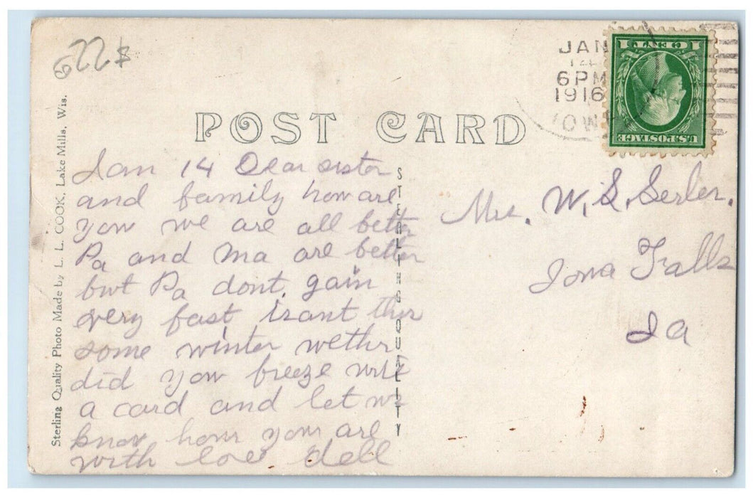 1916 Everyone Likes Union Iowa IA Multiview RPPC Photo Posted Antique Postcard