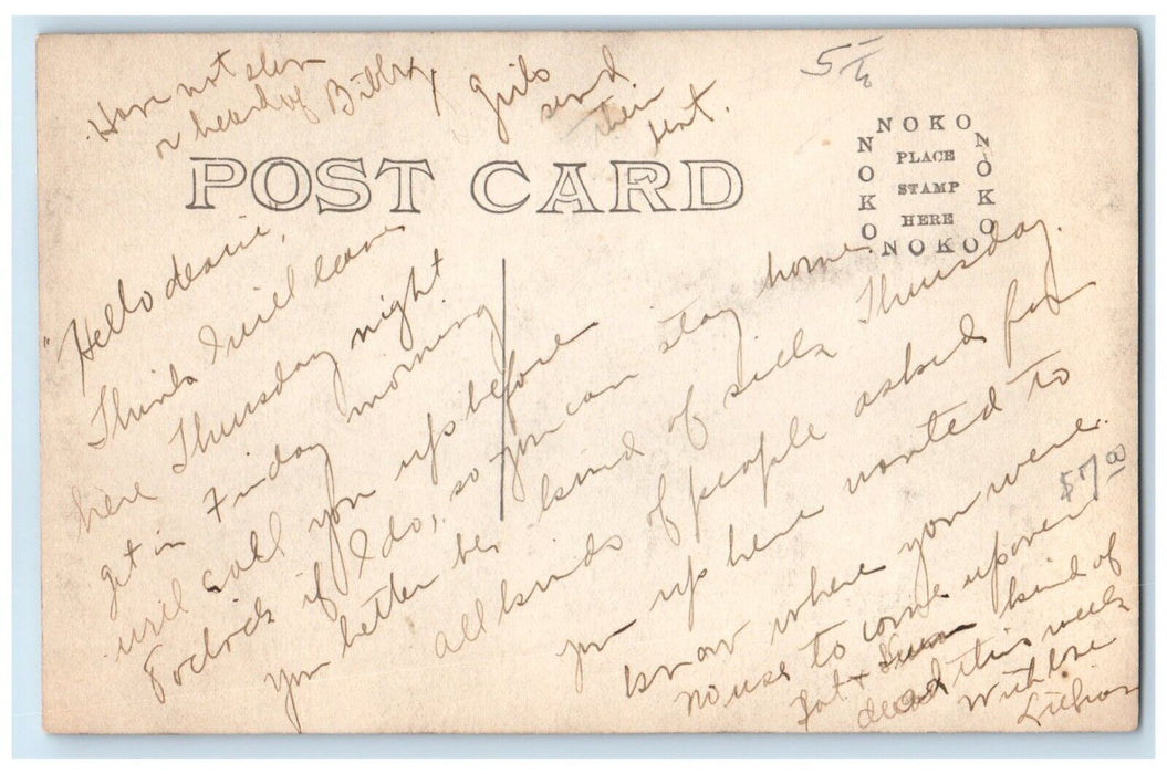 c1910's Woman With Pony Horse Railroad Track RPPC Photo Antique Postcard