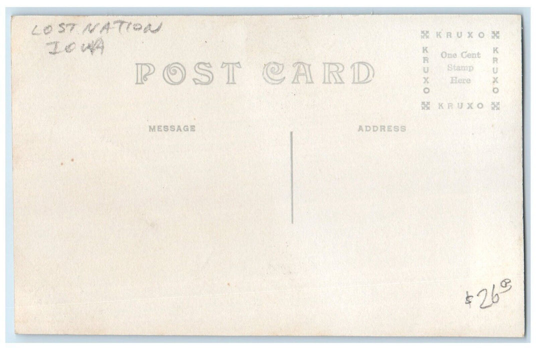 c1910's Main Street Dirt Road Lost Nation Iowa IA RPPC Photo Antique Postcard