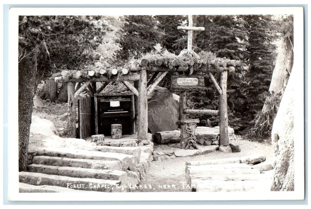 Forest Chapel Twin Lakes Near Tamarack Twin Lakes California RPPC Photo Postcard