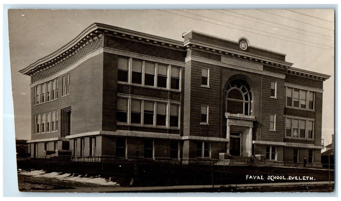 c1910's Fayal School Building Campus Eveleth Minnesota MN RPPC Photo Postcard