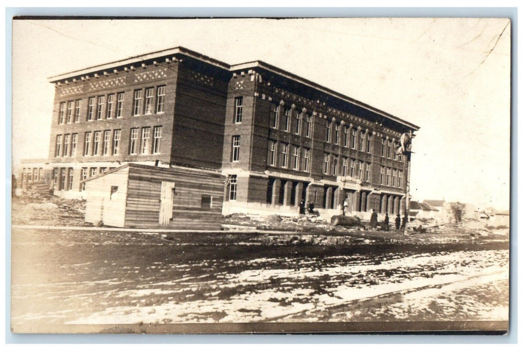 1915 Fairmont High School Building Construction Minnesota MN RPPC Photo Postcard