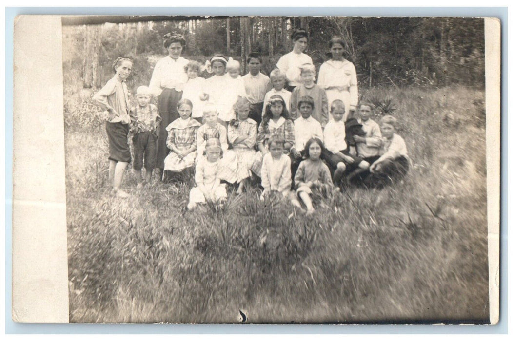 c1910's Children At School Celery City Florida FL RPPC Photo Antique Postcard