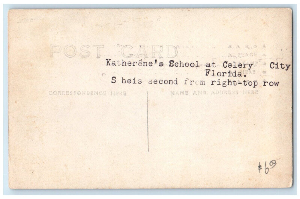c1910's Children At School Celery City Florida FL RPPC Photo Antique Postcard