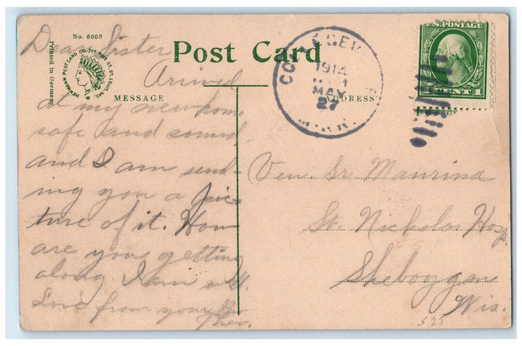 1914 Birds Eye View St John University Building Collegeville Minnesota Postcard