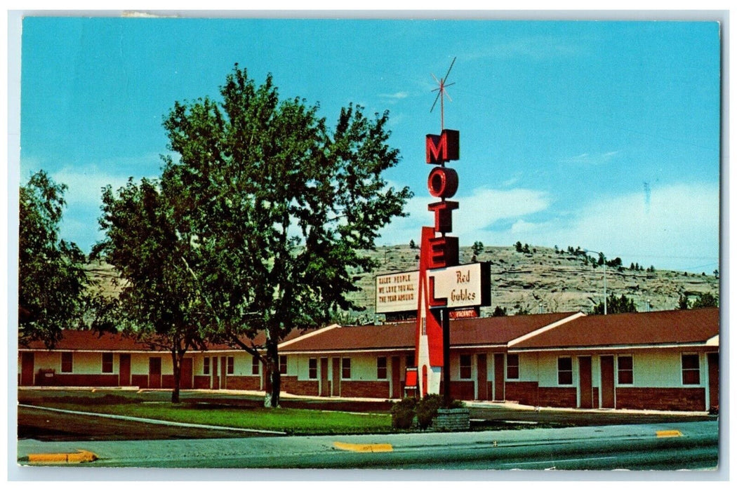 1973 Red Gables Motel Roadside Billings Montana MT Posted Vintage Postcard