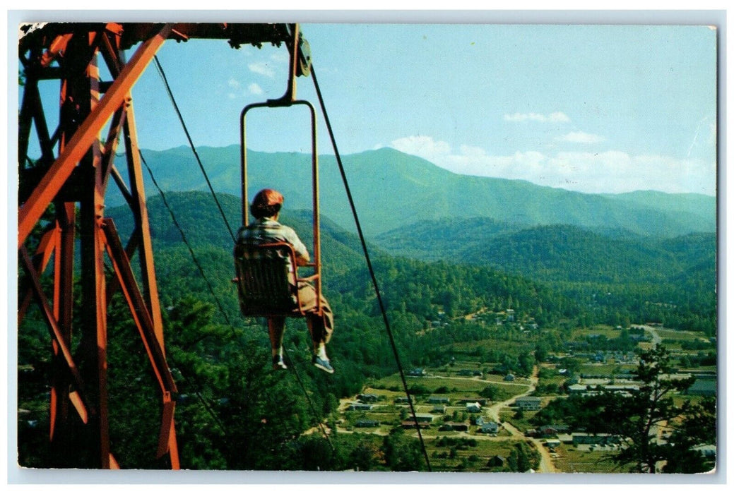 1957 Mt. LeConte And Gatlinburg Tennessee TN, Scene From Sky Lift Postcard