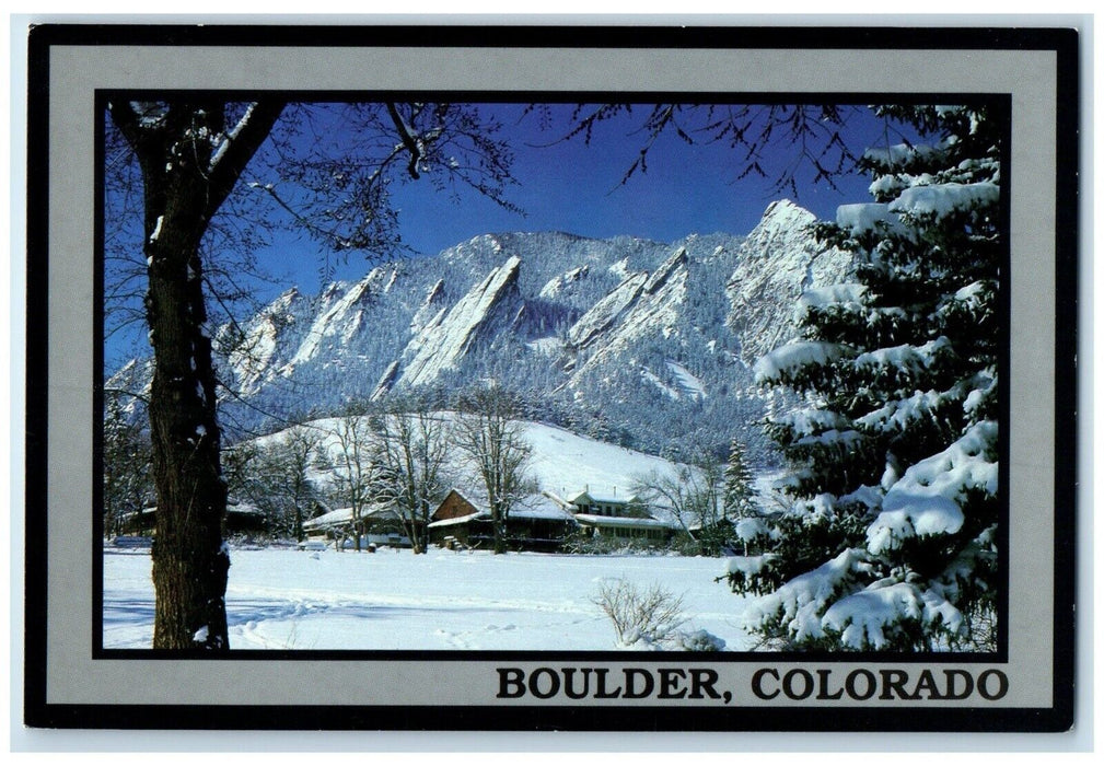 Mountain View Winter Boulder Colorado CO, Real Estate Advertising Postcard