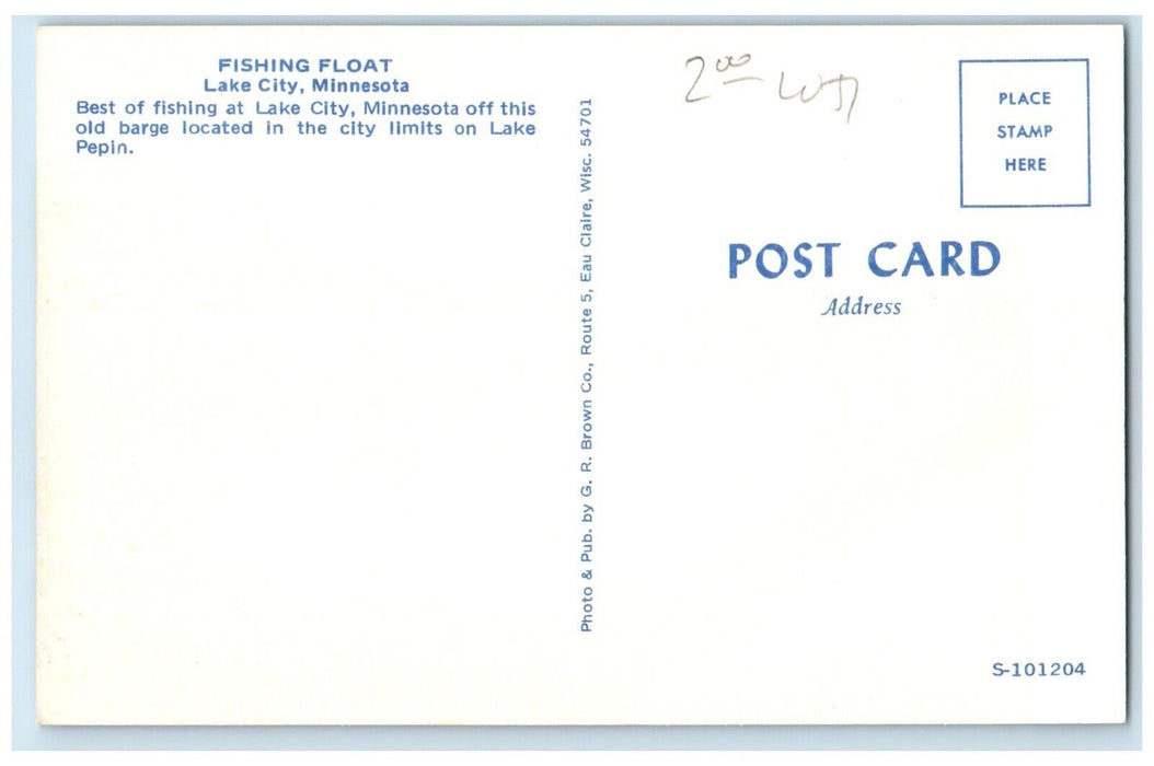 c1950's View Of Fishing Boat Lake City Minnesota MN Unposted Vintage Postcard
