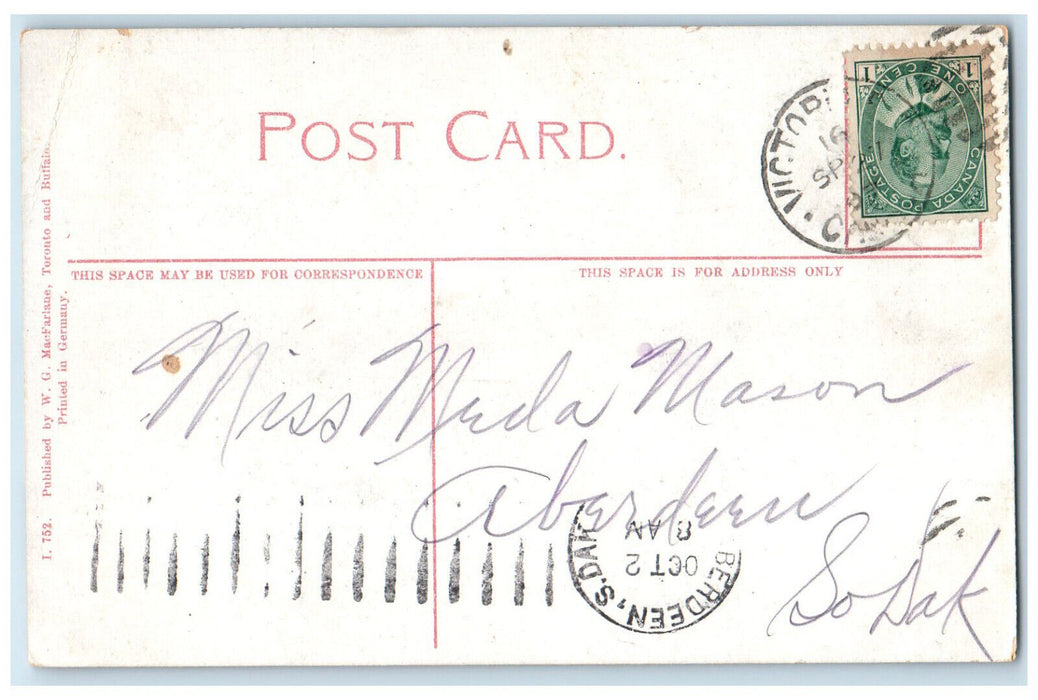 c1910 Dunsmuir Castle Victoria British Columbia Canada Antique Postcard