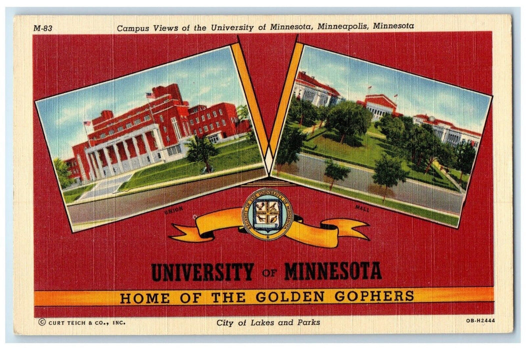 c1930's Campus Views Of The University Of Minnesota Minneapolis MN Postcard