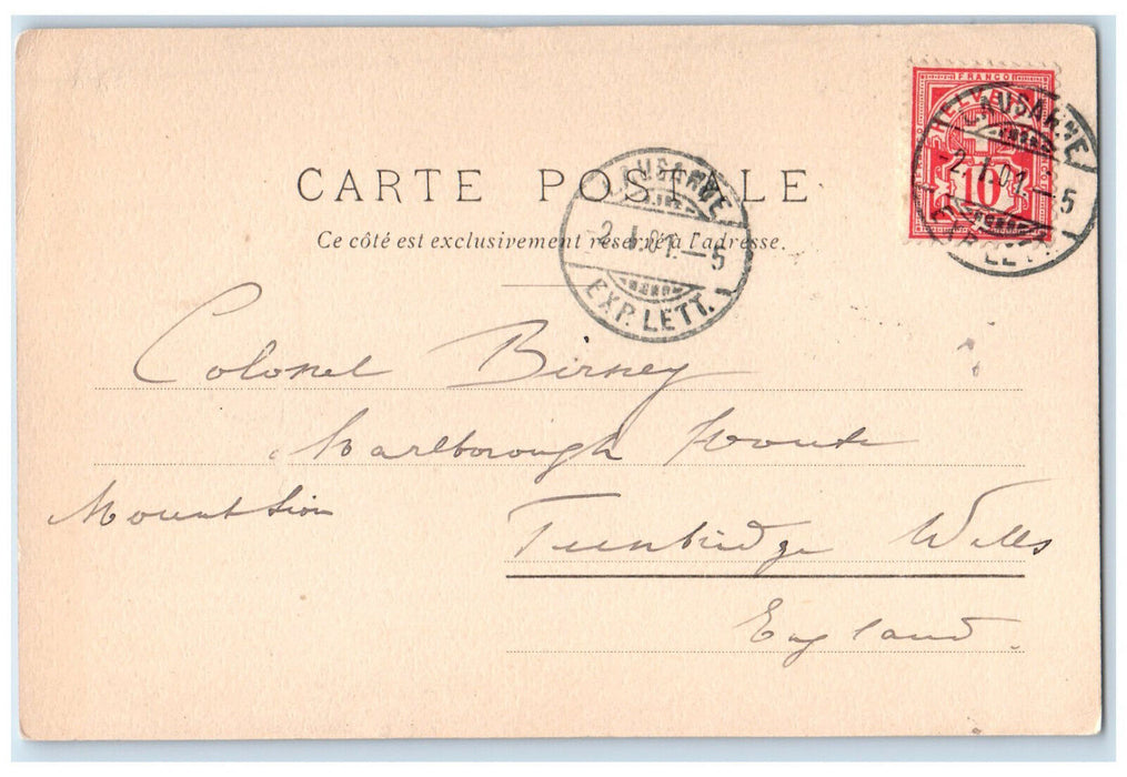 1901 Farm Mountain Building Cop De La Forc Paz Switzerland Posted Postcard