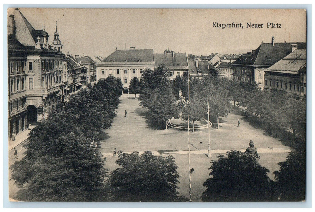 1907 Air View Buildings in Klagenfurt Neuer Platz Austria Posted Postcard