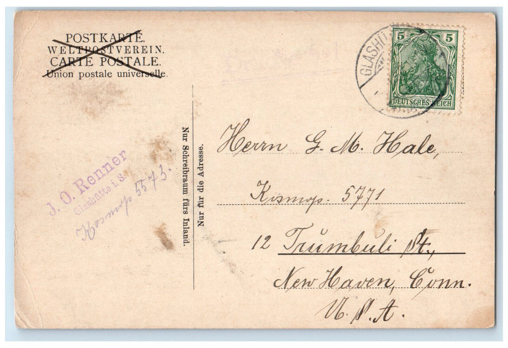 1908 Glass shell in the Muglitztal Saxony Germany Posted Antique Postcard