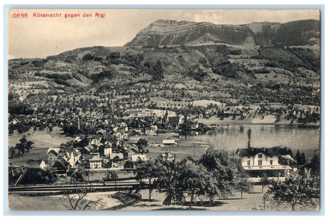 c1910 Küssnacht against the Rigi Switzerland Unposted Antique Postcard