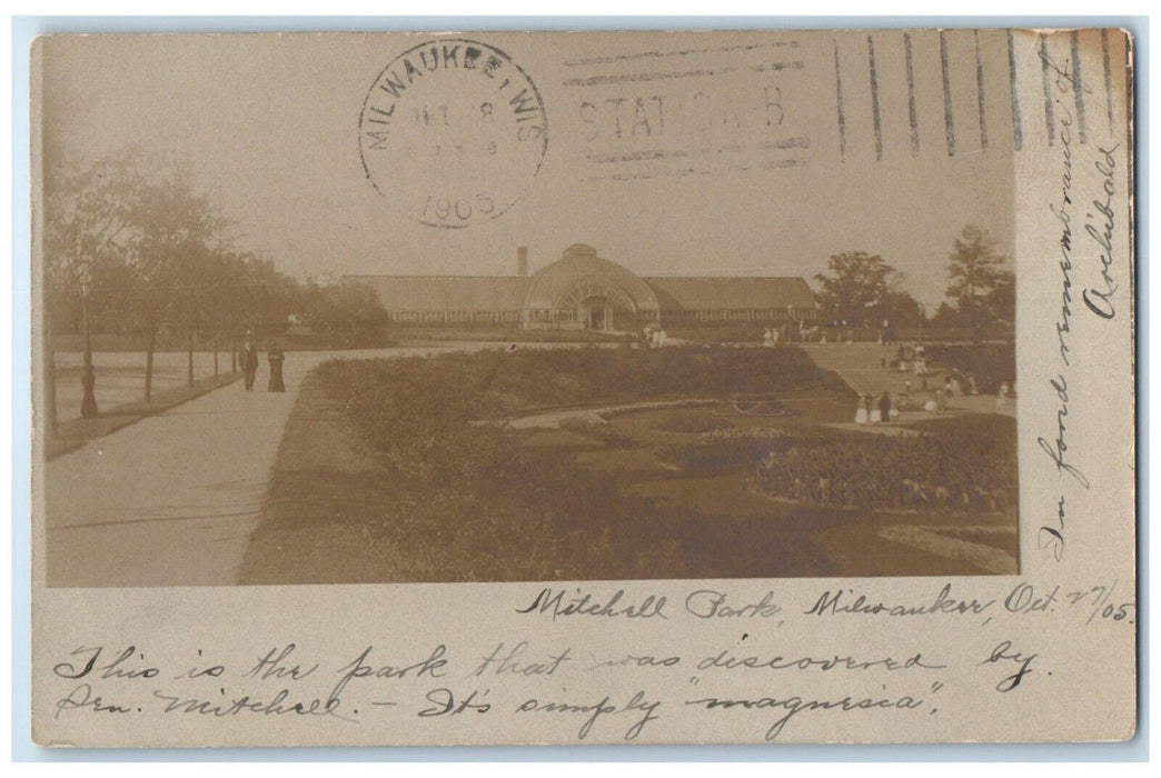 1905 View Of Mitchell Park Milwaukee Wisconsin WI RPPC Photo Antique Postcard