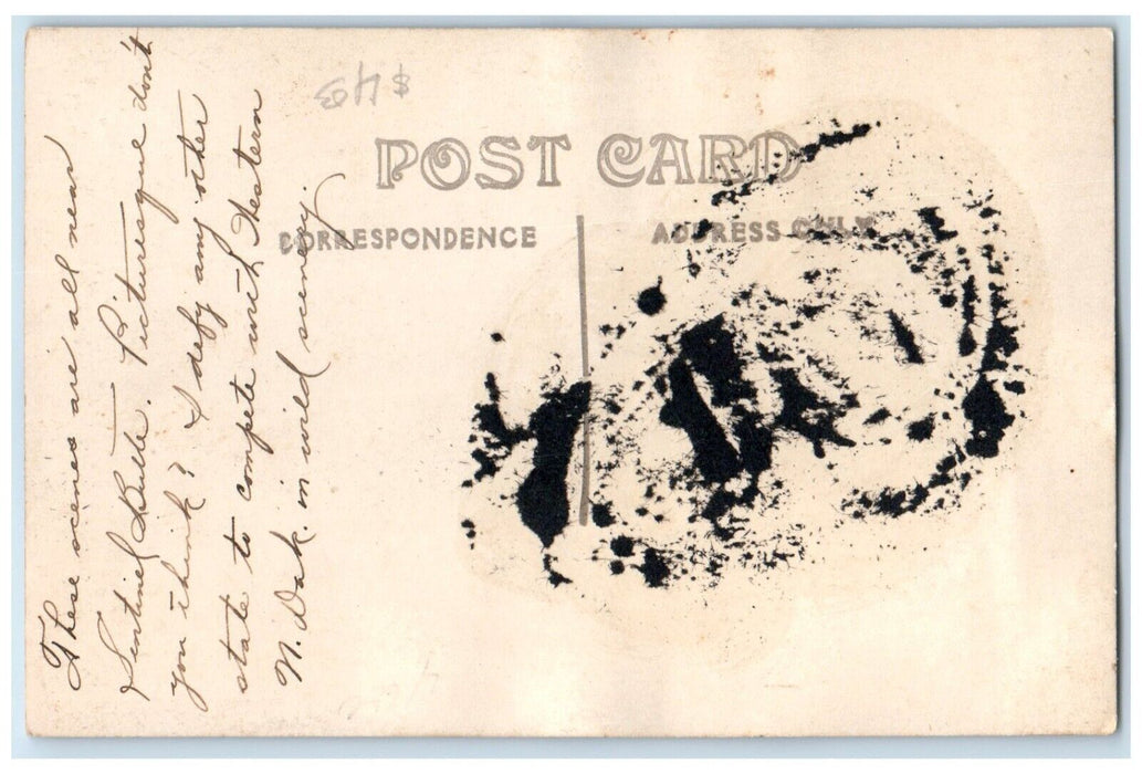 c1910's Bird's Eye View Of Badlands North Dakota ND RPPC Photo Antique Postcard