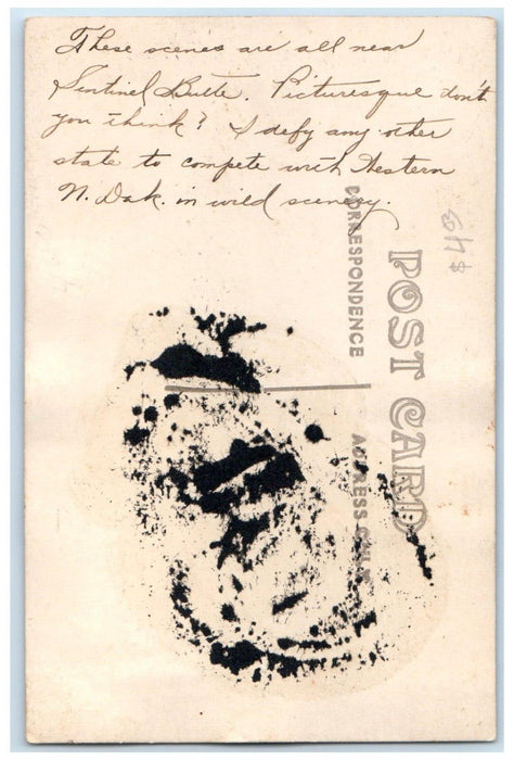 c1910's Bird's Eye View Of Badlands North Dakota ND RPPC Photo Antique Postcard