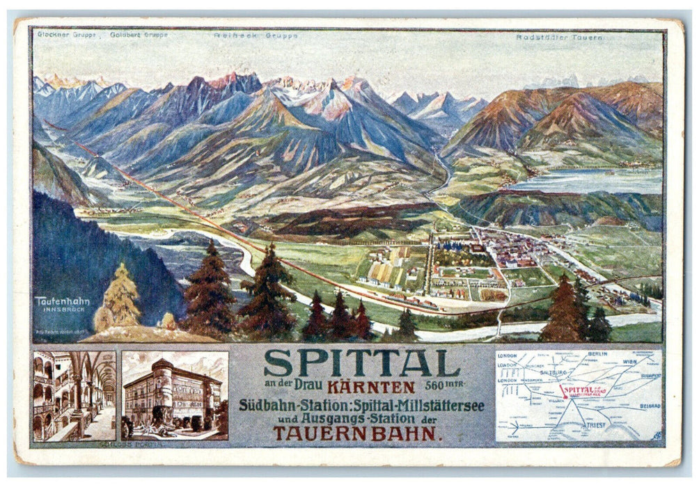 c1920's Hospital In Drau Carinthia Spittal Millstattersee Austria Postcard