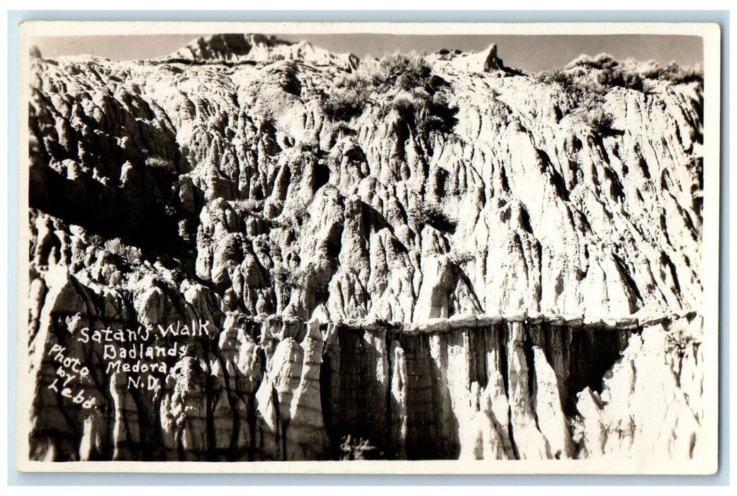 c1910's Satan's Walk Badlands Medora North Dakota ND RPPC Photo Antique Postcard